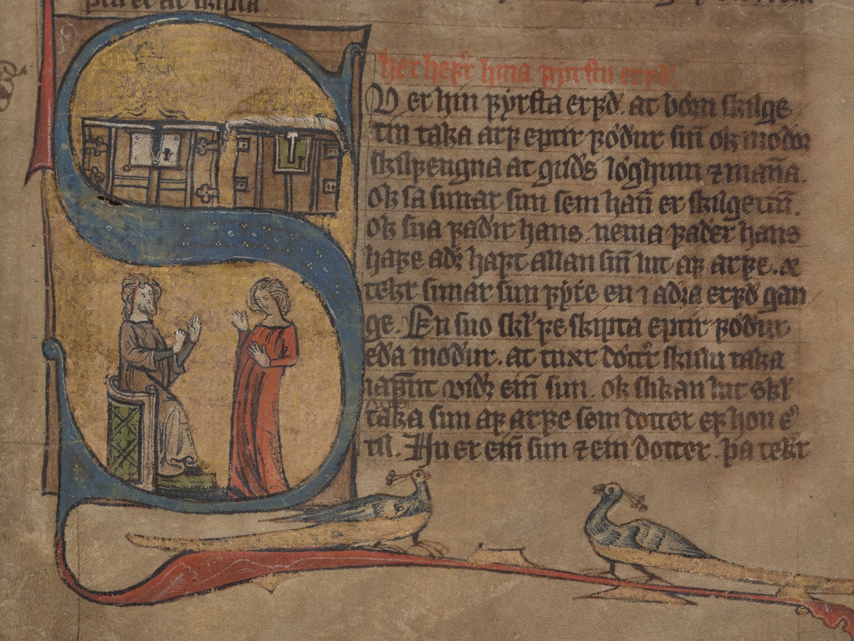 Manuskriptilluminasjon fra Codex Hardenbergianus (GKS 1154, fol. 26r)