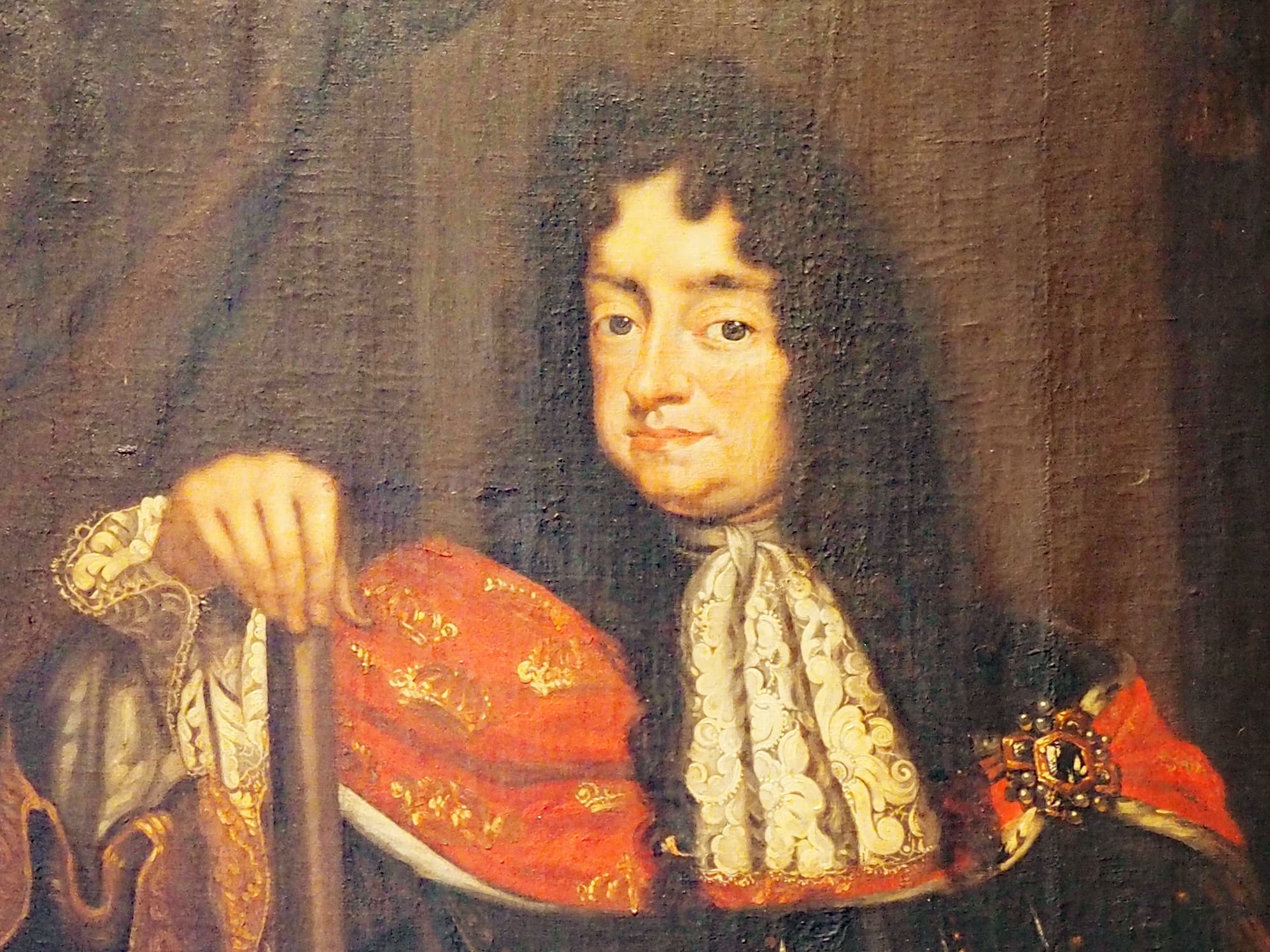 Painted portrait of Christian V of Denmark and Norway (1646-1699).