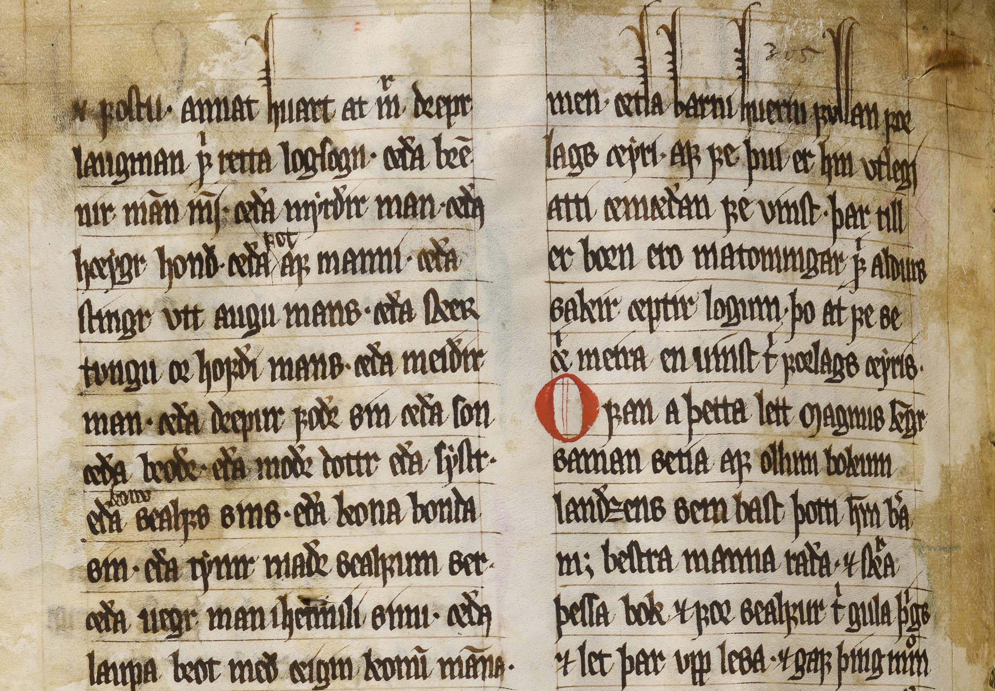 Første avsnitt fra Epilogen i Landsloven fra Codex Reenhielmianus (Mh 15, 129v)