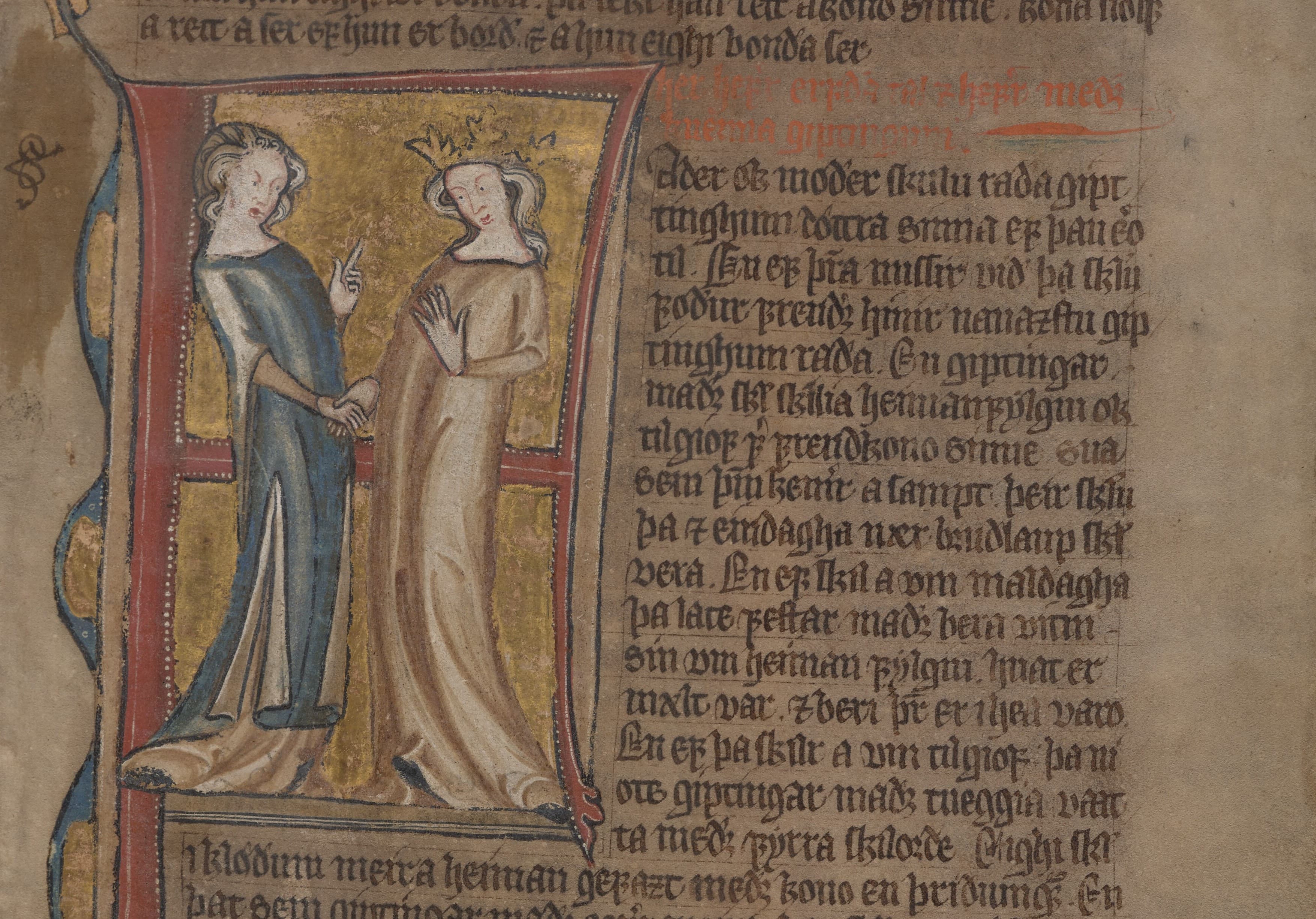 A manuscription illumination representating a wedding